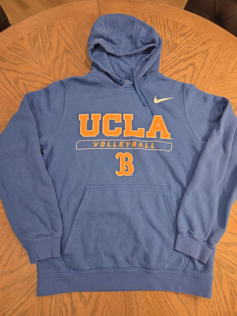 Nike UCLA Bruins Volleyball Team Issued Club Fleece Blue Pullover Hoodie Small